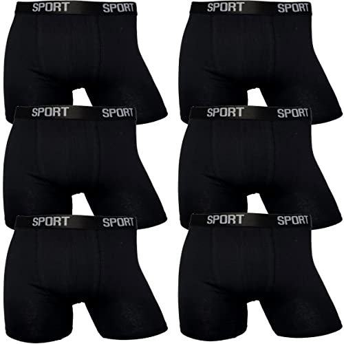 LisaModa Herren Retroshorts 6er Pack Sport Stretch Baumwolle Boxershorts Schwarz Größe L 6 von LisaModa