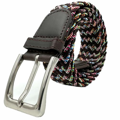 LisaModa Herren Stretch Flechtgürtel LM1000 Stretchgürtel Stoffgürtel Viele Farben (Mehrfarbig 048, 100-125) von LisaModa