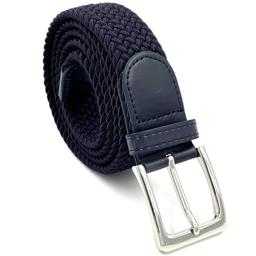 LisaModa Herren Stretch Flechtgürtel LM1000 Stretchgürtel Stoffgürtel Viele Farben (Blau, 135-150) von LisaModa