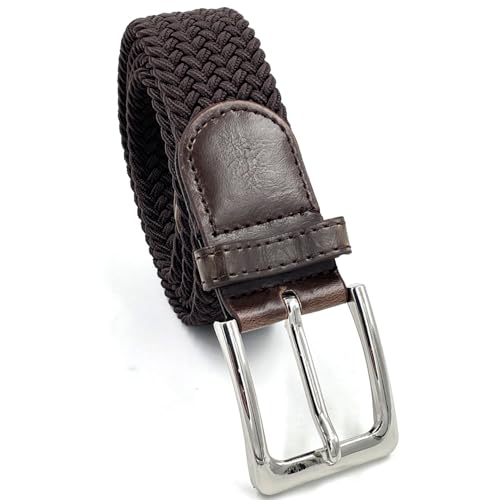 LisaModa Herren Stretch Flechtgürtel LM1000 Stretchgürtel Stoffgürtel Viele Farben (Braun, 145-160) von LisaModa