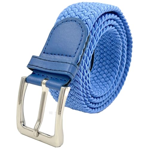 LisaModa Herren Stretch Flechtgürtel LM1000 Stretchgürtel Stoffgürtel Viele Farben (Blau 032, 85-110) von LisaModa