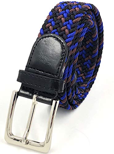 LisaModa Herren Stretch Flechtgürtel LM1000 Stretchgürtel Stoffgürtel Viele Farben (Blaumix 038, 85-110) von LisaModa