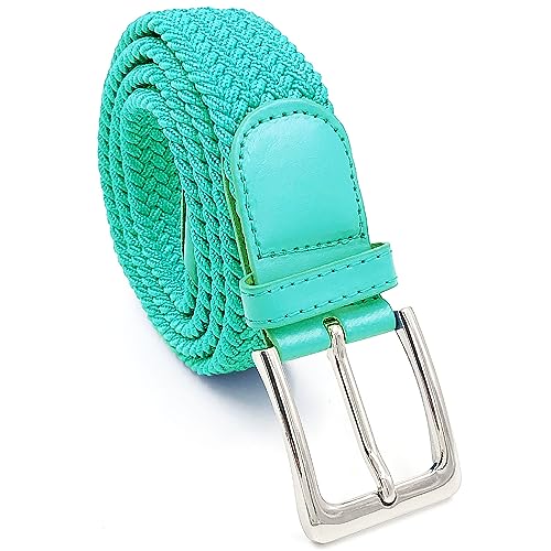 LisaModa Herren Stretch Flechtgürtel LM1000 Stretchgürtel Stoffgürtel Viele Farben (Türkis 062, 85-110) von LisaModa