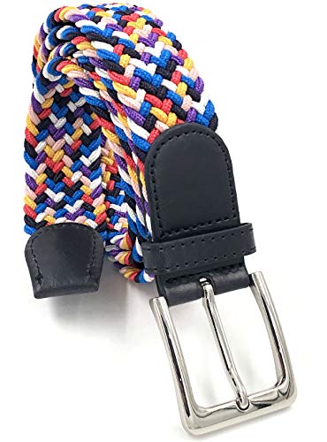 LisaModa Herren Stretch Flechtgürtel LM1000 Stretchgürtel Stoffgürtel Viele Farben (Bunt 041, 100-125) von LisaModa