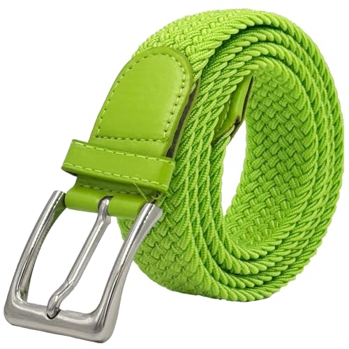LisaModa Herren Stretch Flechtgürtel LM1000 Stretchgürtel Stoffgürtel Viele Farben (Hellgrün 065, 85-110) von LisaModa
