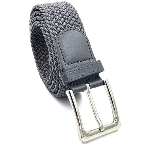 LisaModa Herren Stretch Flechtgürtel LM1000 Stretchgürtel Stoffgürtel Viele Farben (Anthrazit, 85-110) von LisaModa