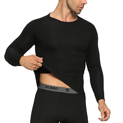 LisaModa Herren Thermounterhemd Schwarz Größe M von LisaModa