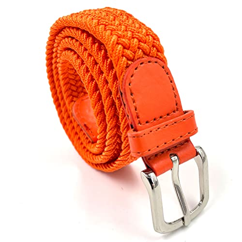 LisaModa Kinder Stretch Flechtgürtel Junge Mädchen Teenager Elastisch Viele Farben (Orange 28) von LisaModa