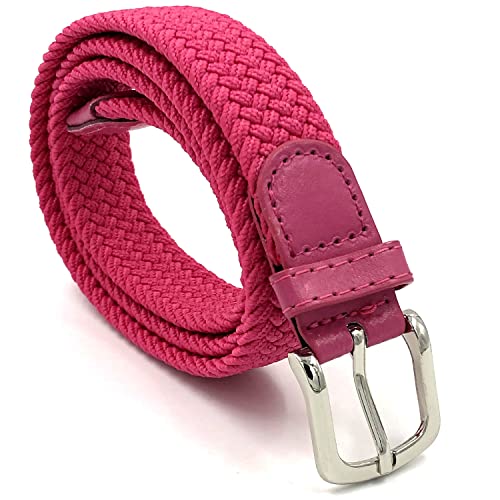 LisaModa Kinder Stretch Flechtgürtel Junge Mädchen Teenager Elastisch Viele Farben (Pink 07) von LisaModa