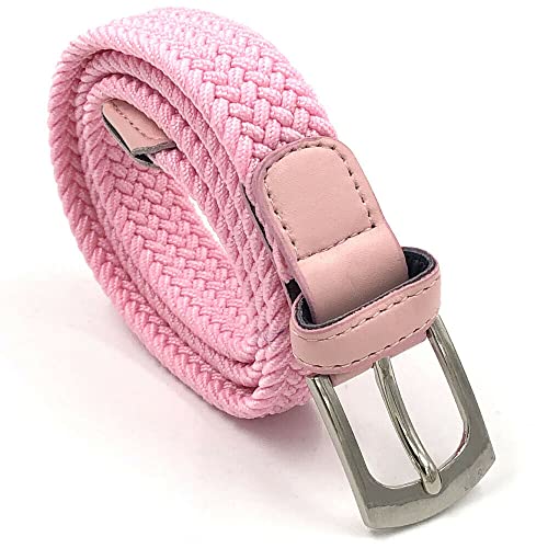 LisaModa Kinder Stretch Flechtgürtel Junge Mädchen Teenager Elastisch Viele Farben (Rosa 16) von LisaModa