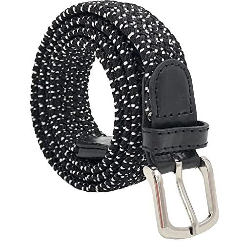 LisaModa Kinder Stretch Flechtgürtel Junge Mädchen Teenager Elastisch Viele Farben (Schwarz mit Punkten 21) von LisaModa