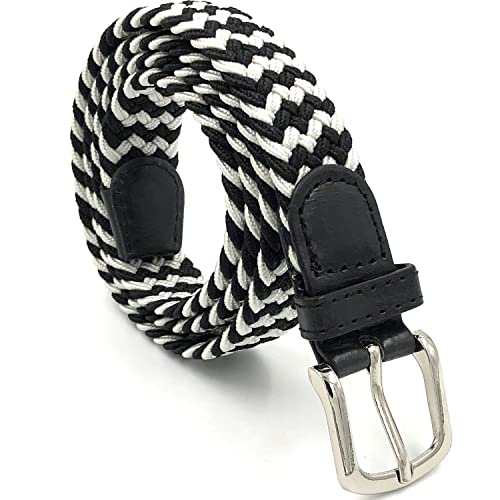 LisaModa Kinder Stretch Flechtgürtel Junge Mädchen Teenager Elastisch Viele Farben (Schwarzweiß 08) von LisaModa