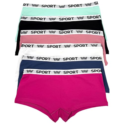 LisaModa Mädchen Hipster Panty 6er Pack Girl Slip Stretch Baumwolle Sportliches Design Mehrfarbig 146-152 von LisaModa