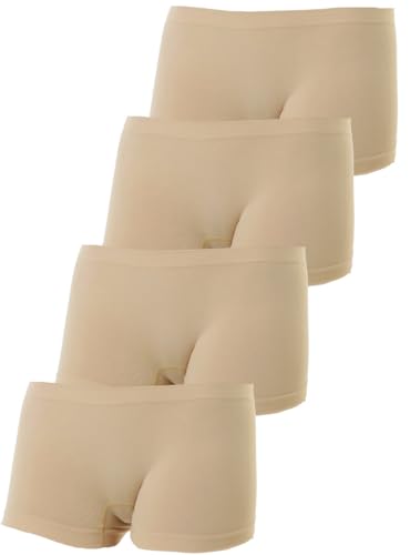 LisaModa Mädchen Panty 4er Pack Seamless 140-146 (8-10) Beige Uni von LisaModa