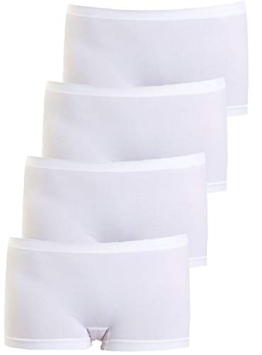 LisaModa Mädchen Panty 4er Pack Seamless 140-146 (8-10) Weiß Uni von LisaModa