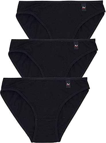 LisaModa Mädchen Slips 3er Pack Stretch Baumwolle Schwarz 122/128 von LisaModa