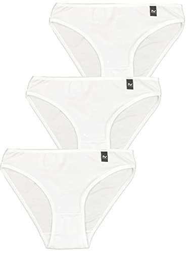 LisaModa Mädchen Slips 3er Pack Stretch Baumwolle Weiß 170/176 von LisaModa