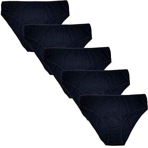 LisaModa Mädchen Slips 5er Pack Stretch Bambus Viskose Schwarz 122-128 von LisaModa