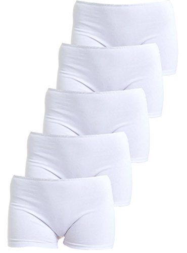 LisaModa Teen Girl Unterhose 5er Pack Panty Stretch Baumwolle 152-158 Weiß von LisaModa