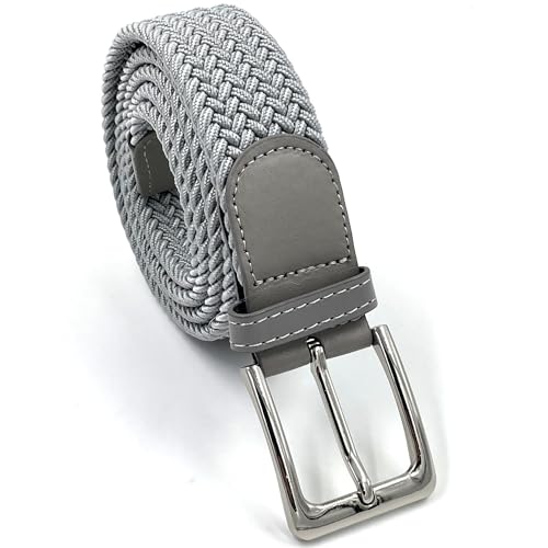 LisaModa Unisex Stretch Flechtgürtel in vielen Farben (Silbergrau, 85-115) von LisaModa