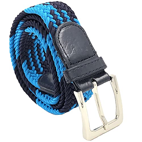 LisaModa Unisex Stretch Flechtgürtel in vielen Farben (Blaumix 055, 110-130) von LisaModa