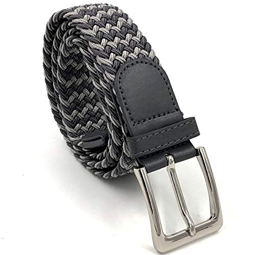 LisaModa Unisex Stretch Flechtgürtel in vielen Farben (Graumix 043, 110-130) von LisaModa