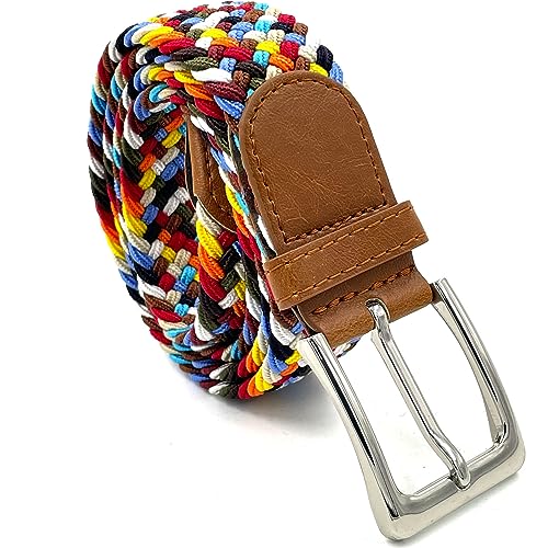 LisaModa Unisex Stretch Flechtgürtel in vielen Farben (Mehrfarbig 037, 110-130) von LisaModa