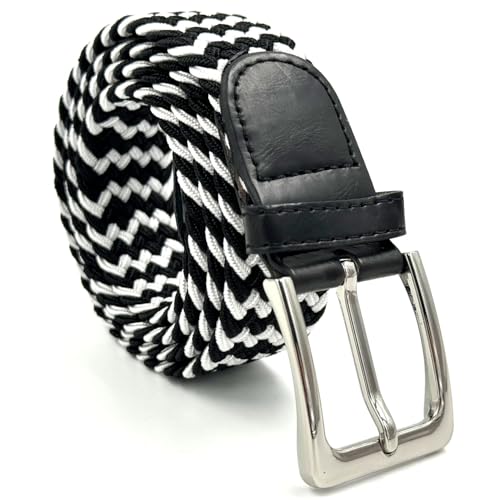 LisaModa Unisex Stretch Flechtgürtel in vielen Farben (Schwarz 033, 110-130) von LisaModa