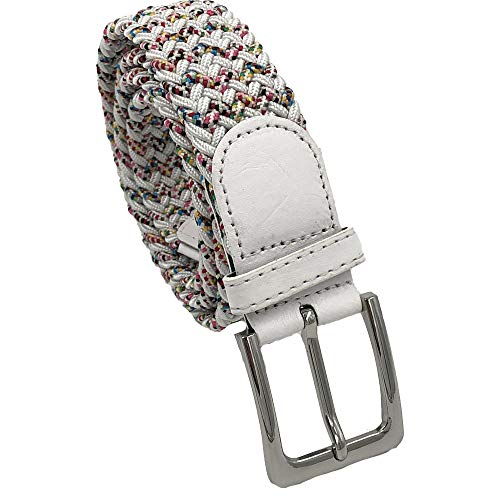 LisaModa Unisex Stretch Flechtgürtel in vielen Farben (Weißmulti, 110-130) von LisaModa