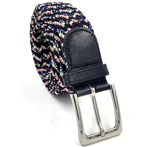 LisaModa Unisex Stretch Flechtgürtel in vielen Farben (Blaumulti, 85-115) von LisaModa