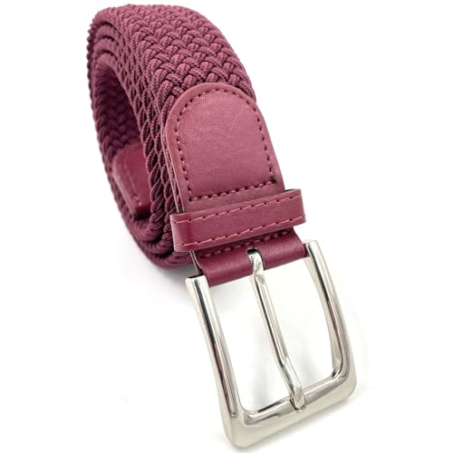 LisaModa Unisex Stretch Flechtgürtel in vielen Farben (Burgund, 85-115) von LisaModa
