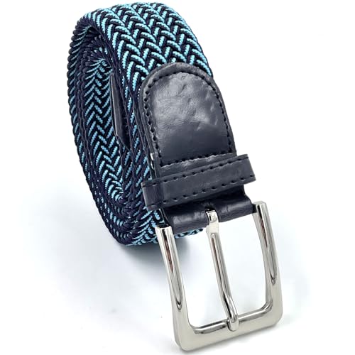 LisaModa Unisex Stretch Flechtgürtel in vielen Farben (Schwarzblau 019, 85-115) von LisaModa