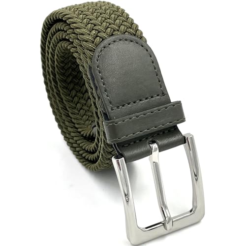 LisaModa Unisex Stretch Flechtgürtel in vielen Farben (Olive, 85-115) von LisaModa