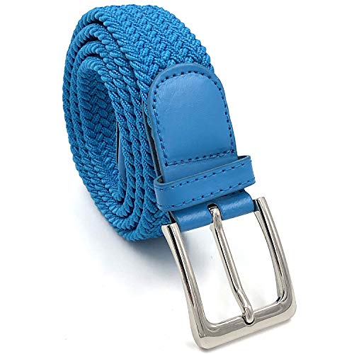 LisaModa Unisex Stretch Flechtgürtel in vielen Farben (Blau 053, 85-115) von LisaModa