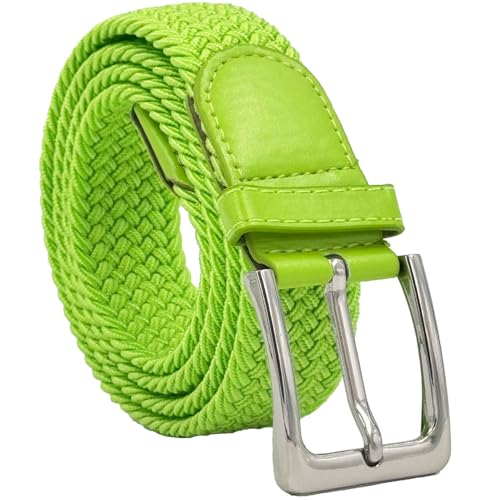LisaModa Unisex Stretch Flechtgürtel in vielen Farben (Hellgrün 065, 85-115) von LisaModa
