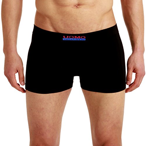 LisaModa Uomo Nero Herren 4er Pack Retroshorts Boxershorts Seamless Mikrofaser Schwarz Größe M/L (5/6) von LisaModa