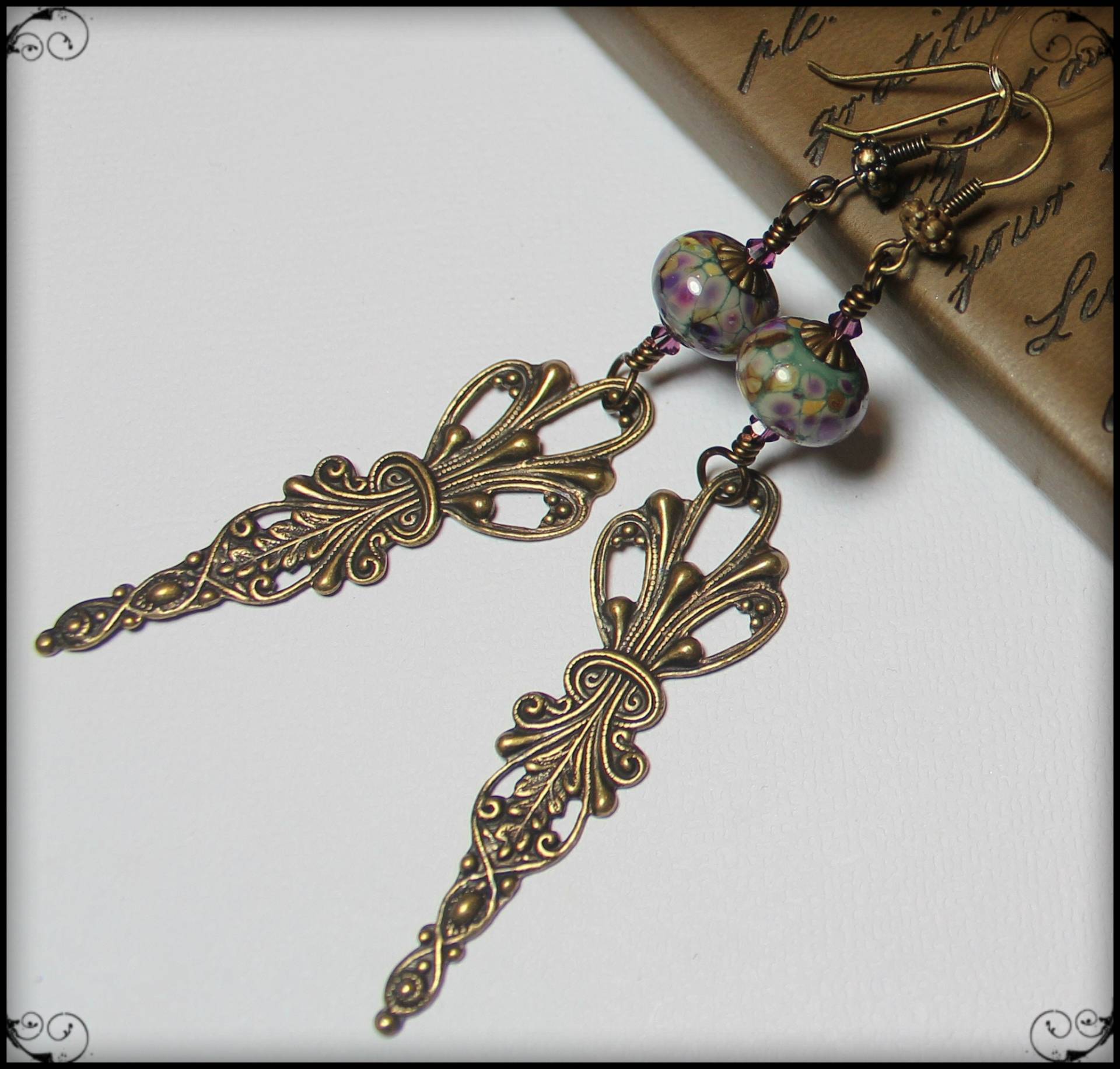 Lampwork Ohrringe ~ Handgemachter Schmuck Messing Lampwork Ohrringe ~ Handgemachter Schmuck Messing von LisaSuverAdornments