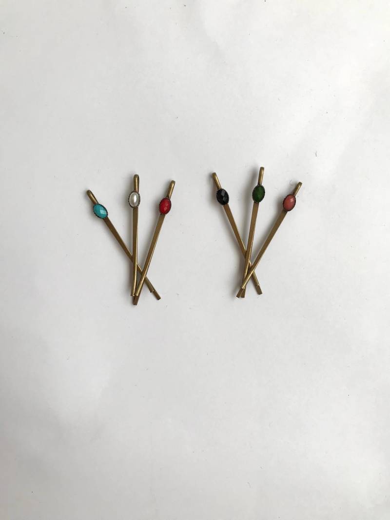 2 Paar Mini Vintage Stil Haarspange Aus Acryl SchmucksteinGeeignet Für Feines Haar von LisaandLavender