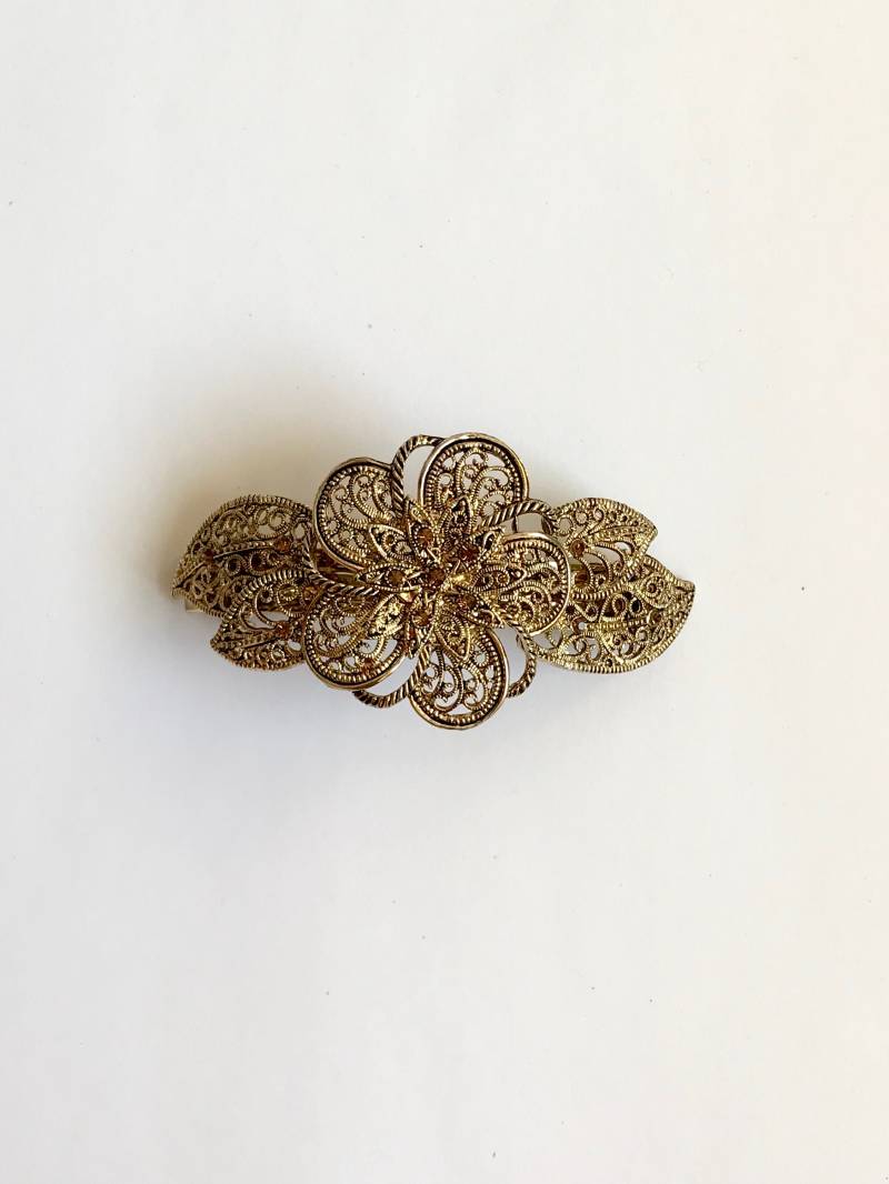 Vintage StyleGeschwungene Haarspange Aus Metall Mit Strasssteinen von LisaandLavender