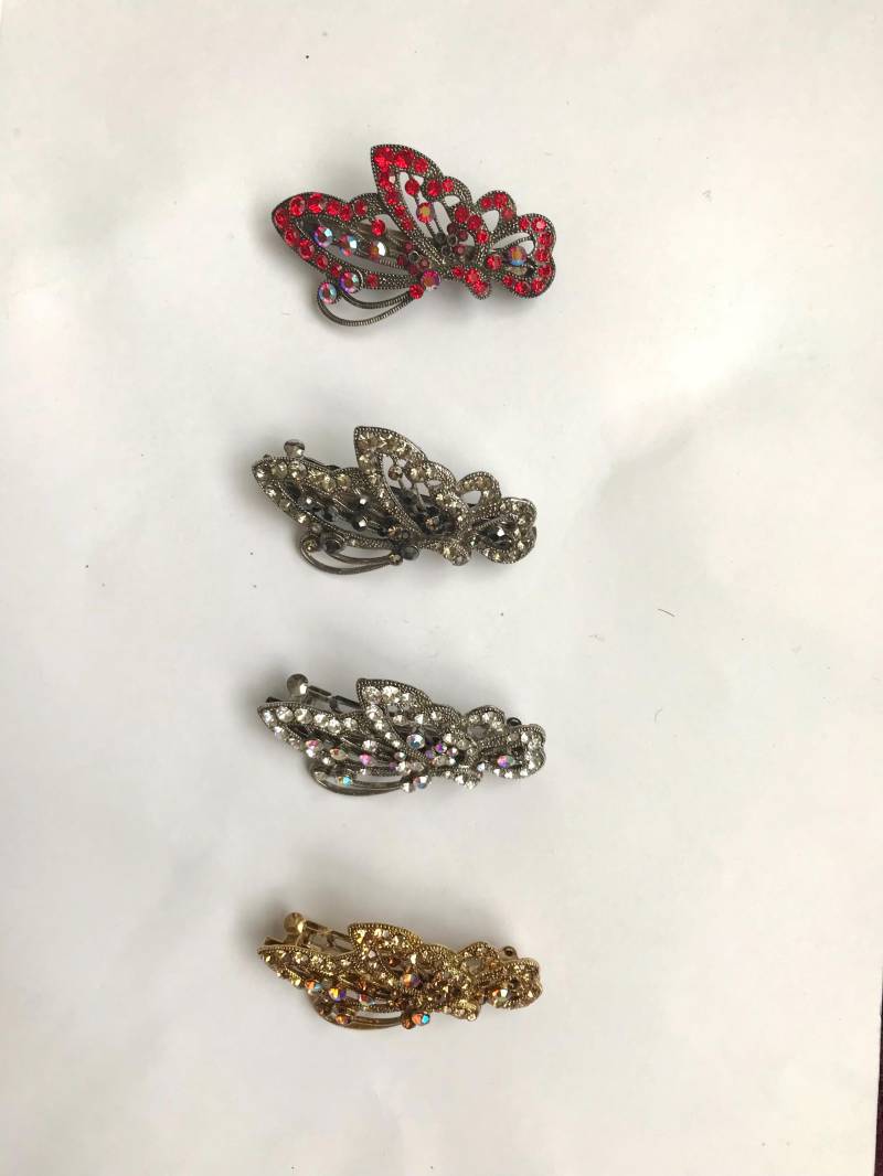 Vintage StyleHaarspange in Schmetterlingsform Mit Kristall/Strass 4 cm Größe Passend Zur Hochzeit von LisaandLavender