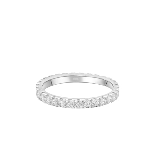 Lisandra Scott Eternity Ring Treasure 925 Sterlingsilber mit Zirkonia Kristall Damenring in Silber, Rosegold und Gold für Damen, Frauen mit Funkelnden Steinen Breit (48, Silber) von Lisandra Scott