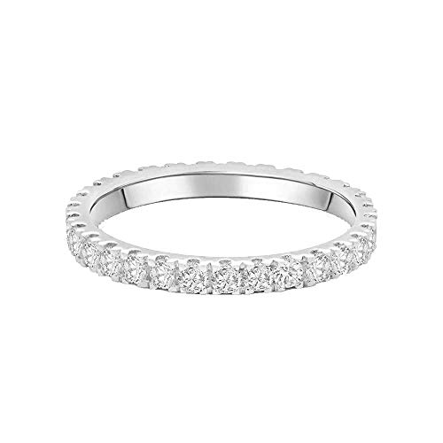 Lisandra Scott Eternity Ring Treasure 925 Sterlingsilber mit Zirkonia Kristall Damenring in Silber, Rosegold und Gold für Damen, Frauen mit Funkelnden Steinen Breit (50, Silber) von Lisandra Scott