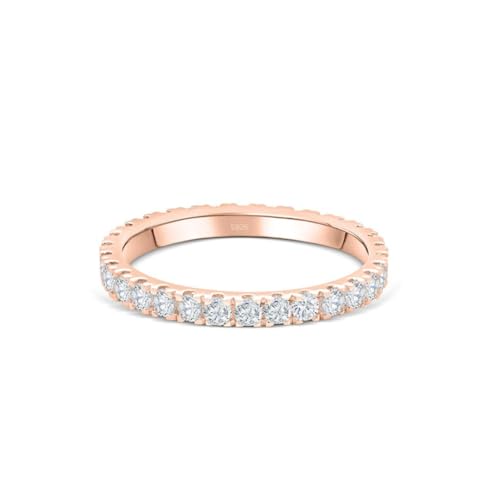 Lisandra Scott Eternity Ring Treasure 925 Sterlingsilber mit Zirkonia Kristall Damenring in Silber, Rosegold und Gold für Damen, Frauen mit Funkelnden Steinen Breit (54, Rose) von Lisandra Scott