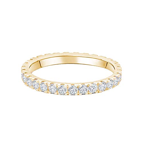 Lisandra Scott Eternity Ring Treasure 925 Sterlingsilber mit Zirkonia Kristall Damenring in Silber, Rosegold und Gold für Damen, Frauen mit Funkelnden Steinen Breit (58, Gold) von Lisandra Scott