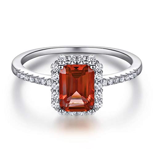 Funkelnder Damenring in 925 Sterling Silber mit Rubin und Smaragd Edelstein für Damen und Frauen I Ring Zirkonia Stein mit Profischliff Schmuck in Juweliersqualität (Red Ruby, 48) von Lisandra Scott