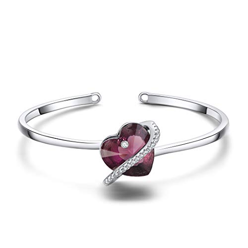 Lisandra Scott Armband, Armreif mit Funkelnden Kristallen für Damen mit Herz Symbol für Liebe in Juweliersqualität, Schmuck mit Kristall Stein Herzen Silber AAA Qualität (Rubin-Schwarz) von Lisandra Scott