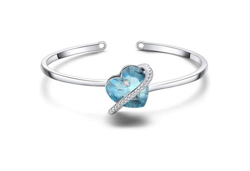 Lisandra Scott Armreif verstellbar mit funkelnden Herz Stein Kristallen - Armband für Damen, Funkelnder Herz-Armreif – verstellbar, edel & ideal als Geschenk von Lisandra Scott