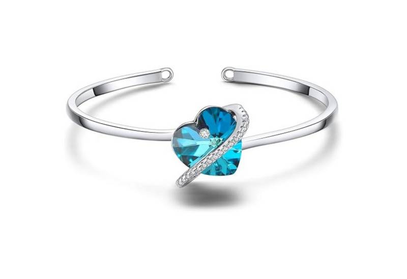 Lisandra Scott Armreif verstellbar mit funkelnden Herz Stein Kristallen - Armband für Damen, Funkelnder Herz-Armreif – verstellbar, edel & ideal als Geschenk von Lisandra Scott