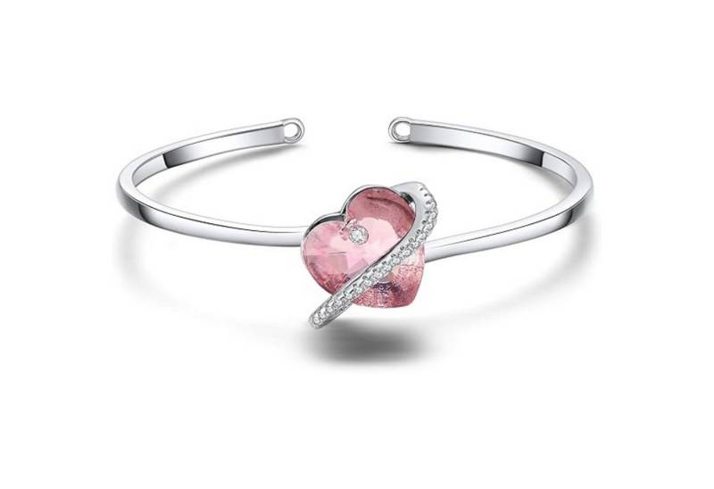 Lisandra Scott Armreif verstellbar mit funkelnden Herz Stein Kristallen - Armband für Damen, Funkelnder Herz-Armreif – verstellbar, edel & ideal als Geschenk von Lisandra Scott