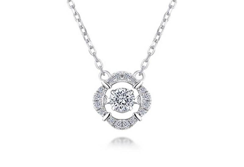 Lisandra Scott Kette mit Anhänger 18K Vergoldete Damenhalskette aus 925 Silber mit Kristall & Zirkonia, Halskette 40cm lang von Lisandra Scott